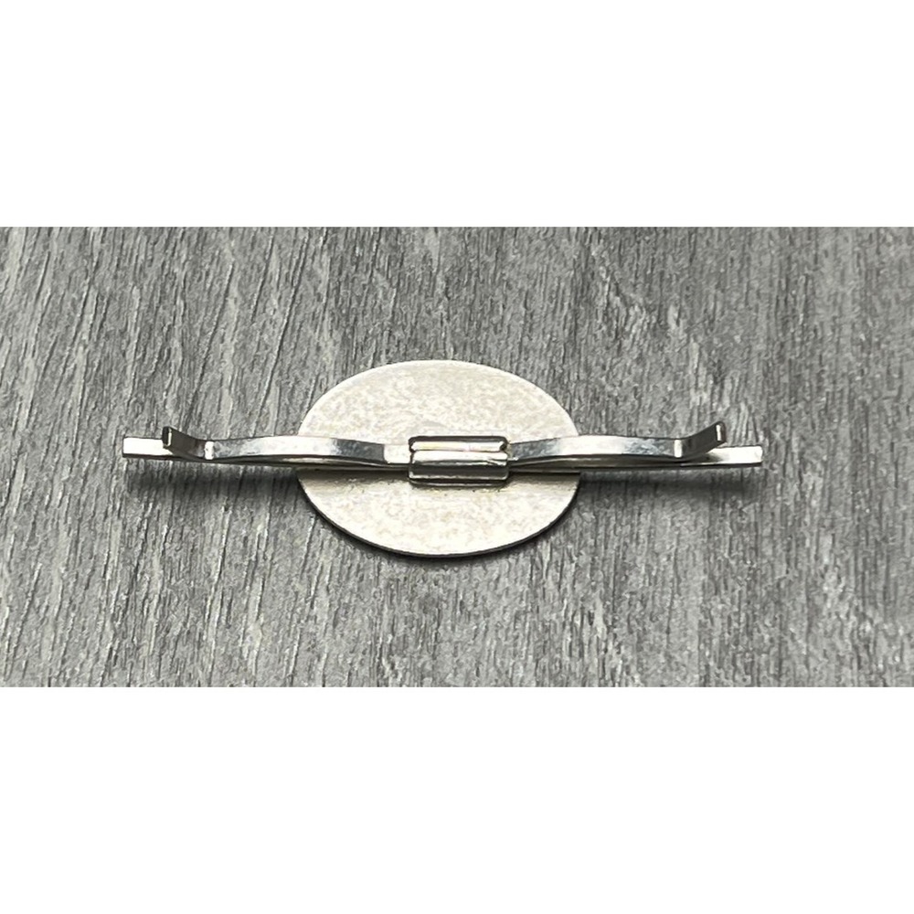 Vintage Ornate Etched Silver Tone Collar Bar Pin Tie Clip Scarf Fastener - Picture 4 of 6